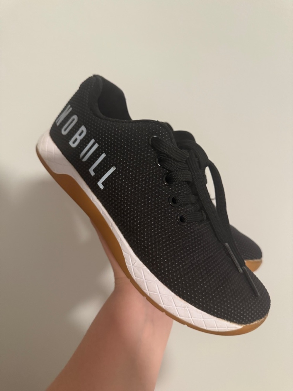 NOBULL Black Knit Trainers with White Midsole and Gum Outsole